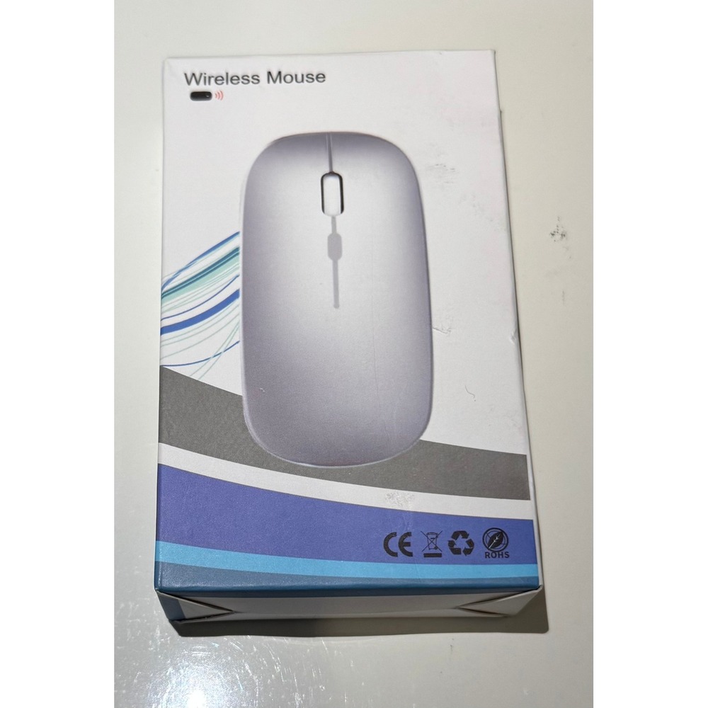 Silver Wireless Optical Mouse Slim Ergonomic Portable Computer Peripheral New